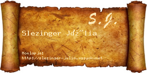 Slezinger Júlia névjegykártya